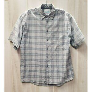 Vintage Levi's Plaid Short Sleeve Button-Up Shirt, Men's Size M, Pocket, Gray